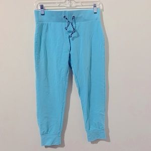 Stylish light blue capris joggers with drawstring. Worn only once! Size medium